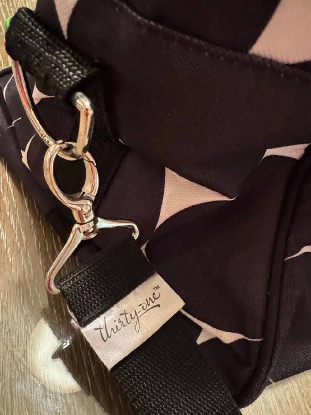 Thirty one Black and Cream Polka Dot Travel Duffel Bag - Picture 2 of 15